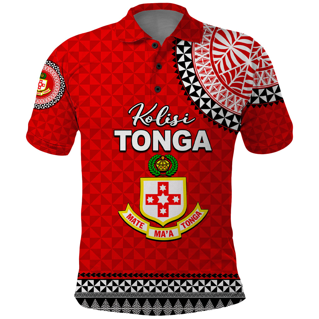 Tonga School Kolisi Tonga Polo Shirt Tribal Pattern LT6 Red - Polynesian Pride