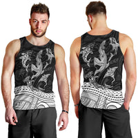 Polynesian Tribal Men Tank Top with Sharks Tattoo White LT6 - Polynesian Pride