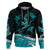 Polynesian Tribal Hoodie with Sharks Tattoo Green LT6 Green - Polynesian Pride