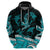 Polynesian Tribal Hoodie with Sharks Tattoo Green LT6 - Polynesian Pride
