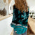 Polynesian Tribal Women Casual Shirt with Sharks Tattoo Green LT6 - Polynesian Pride