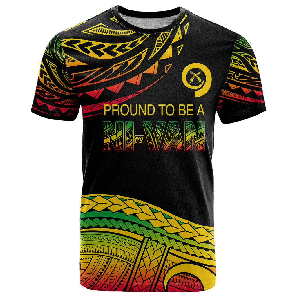 Custom Tribal Vanuatu T Shirt Pround To Be A Ni Van LT6 Black - Polynesian Pride