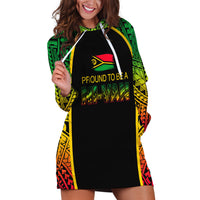 Custom Vanuatu Hoodie Dress Pround To Be A Ni-Van LT6 Black - Polynesian Pride