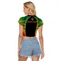Custom Vanuatu Raglan Cropped T Shirt Pround To Be A Ni-Van LT6 - Polynesian Pride