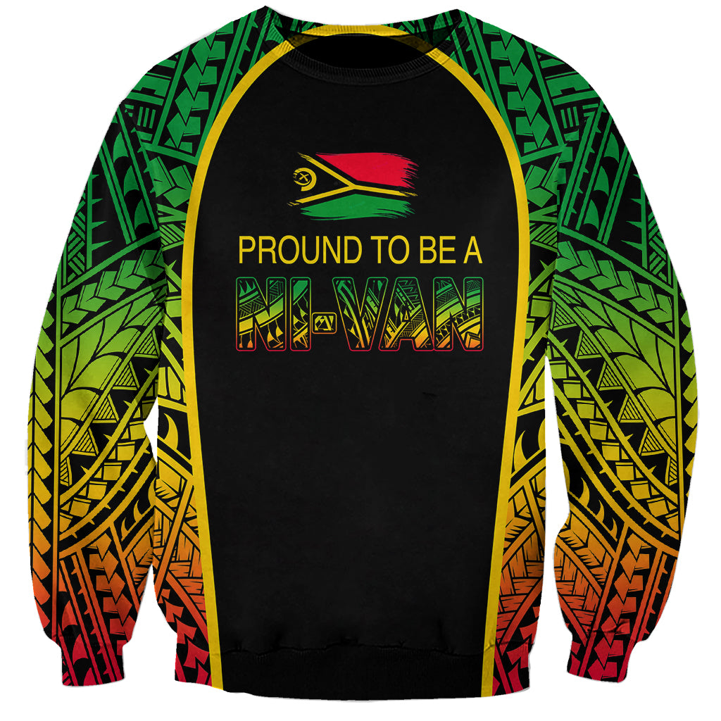 Custom Vanuatu Sweatshirt Pround To Be A Ni-Van LT6 Unisex Black - Polynesian Pride