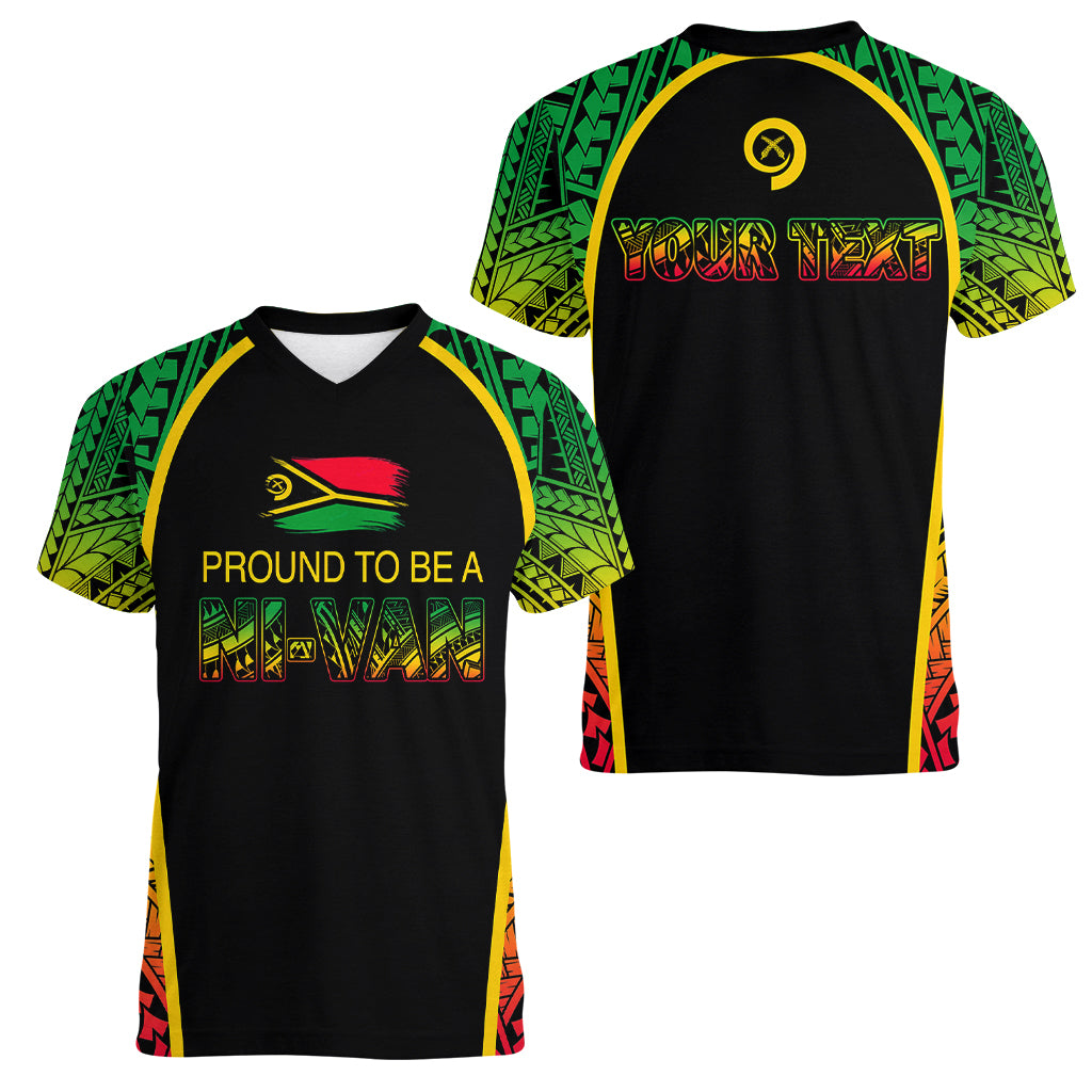 Custom Vanuatu Women V Neck T Shirt Pround To Be A Ni-Van LT6 - Polynesian Pride