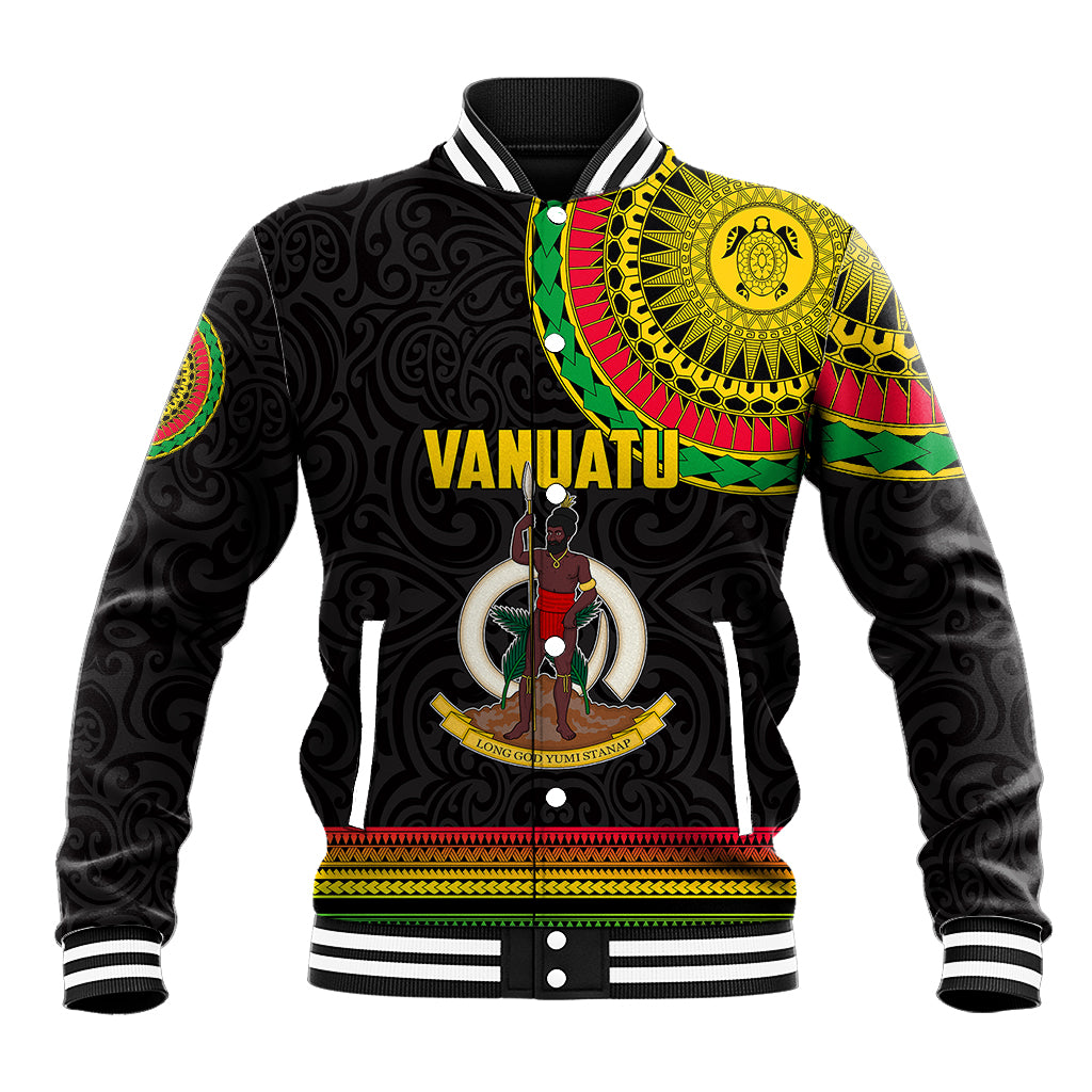 Custom Vanuatu Baseball Jacket Polynesia Circle LT6 Unisex Black - Polynesian Pride