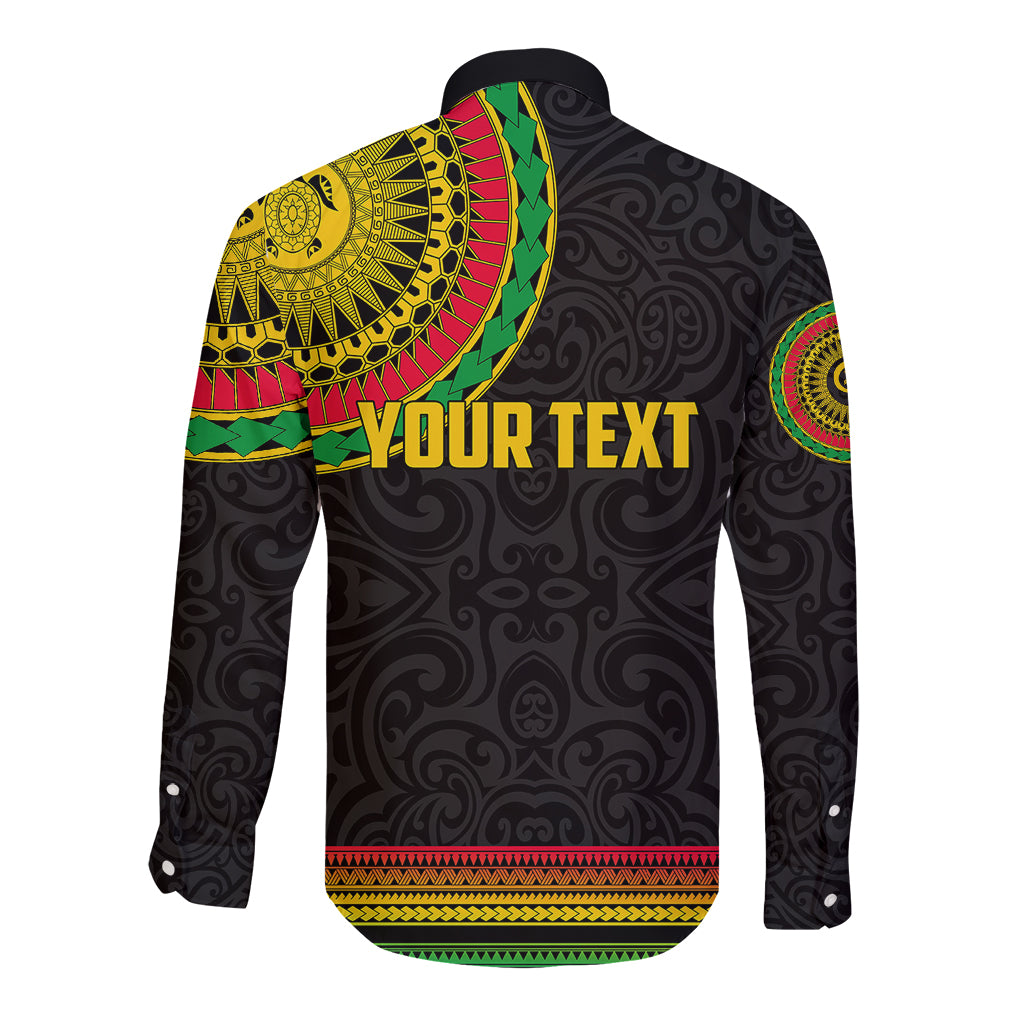 Custom Vanuatu Long Sleeve Button Shirt Polynesia Circle LT6 - Polynesian Pride