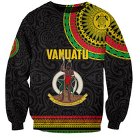 Custom Vanuatu Sweatshirt Polynesia Circle LT6 Unisex Black - Polynesian Pride
