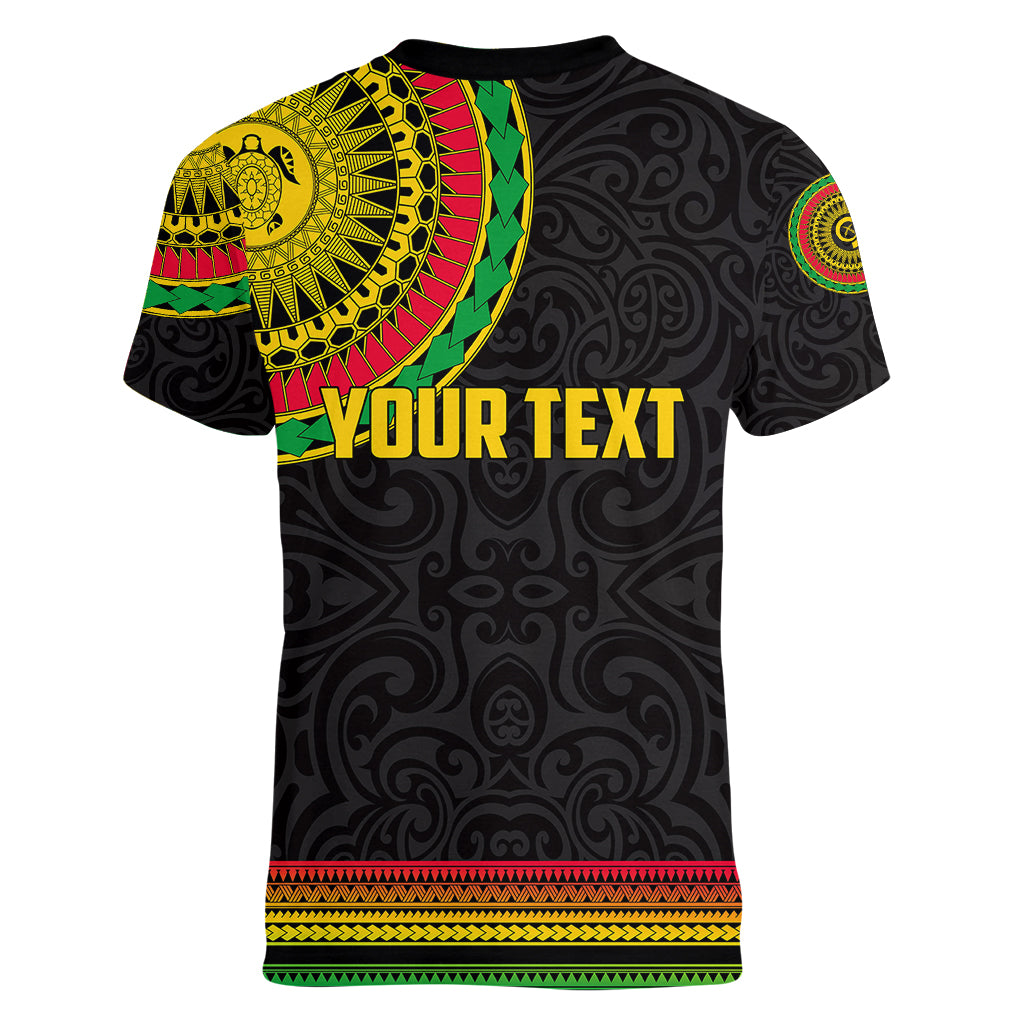 Custom Vanuatu Women V Neck T Shirt Polynesia Circle LT6 - Polynesian Pride