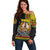 Vanuatu Off Shoulder Sweater Melanesian Festival LT6 Women Black - Polynesian Pride
