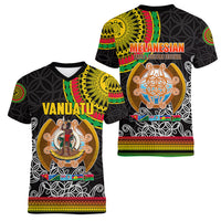 Vanuatu Women V Neck T Shirt Melanesian Festival LT6 - Polynesian Pride