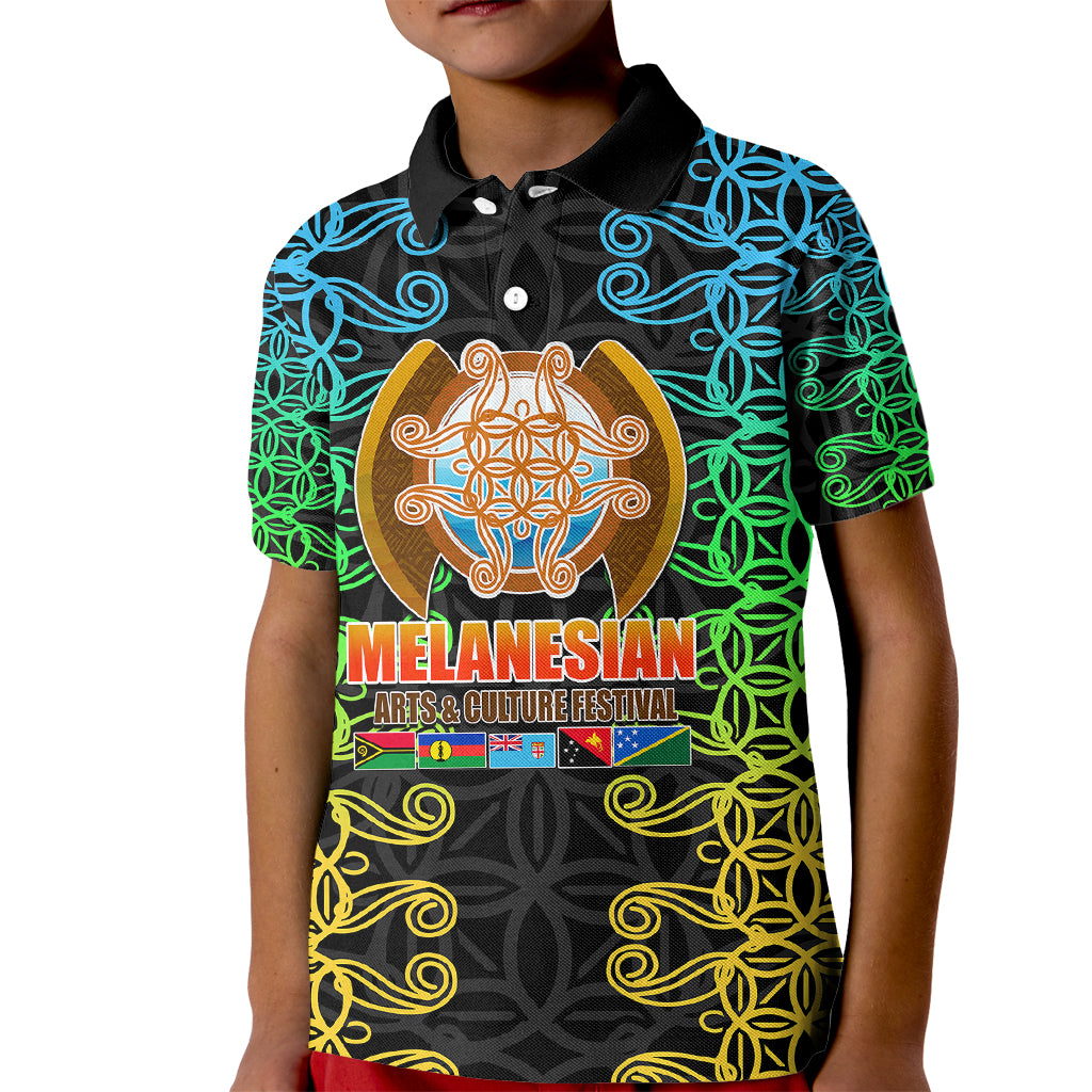 Melanesian Festival 2023 Kid Polo Shirt Tribal Patterns LT6 Kid Black - Polynesian Pride