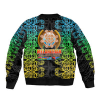 Melanesian Festival 2023 Sleeve Zip Bomber Jacket Tribal Patterns LT6 - Polynesian Pride