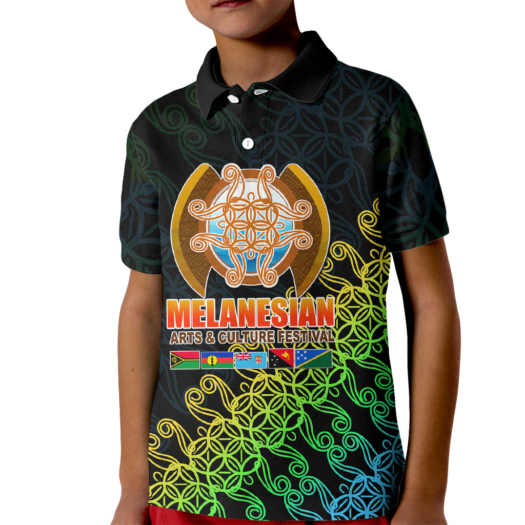 Melanesian Festival 2023 Kid Polo Shirt Fest'Napuan Black Style LT6 Kid Black - Polynesian Pride