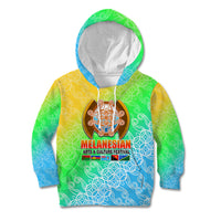 Melanesian Festival 2023 Kid Hoodie Fest'Napuan Colorful Style LT6 Hoodie Green - Polynesian Pride