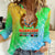 Melanesian Festival 2023 Women Casual Shirt Fest'Napuan Colorful Style LT6 Female Green - Polynesian Pride
