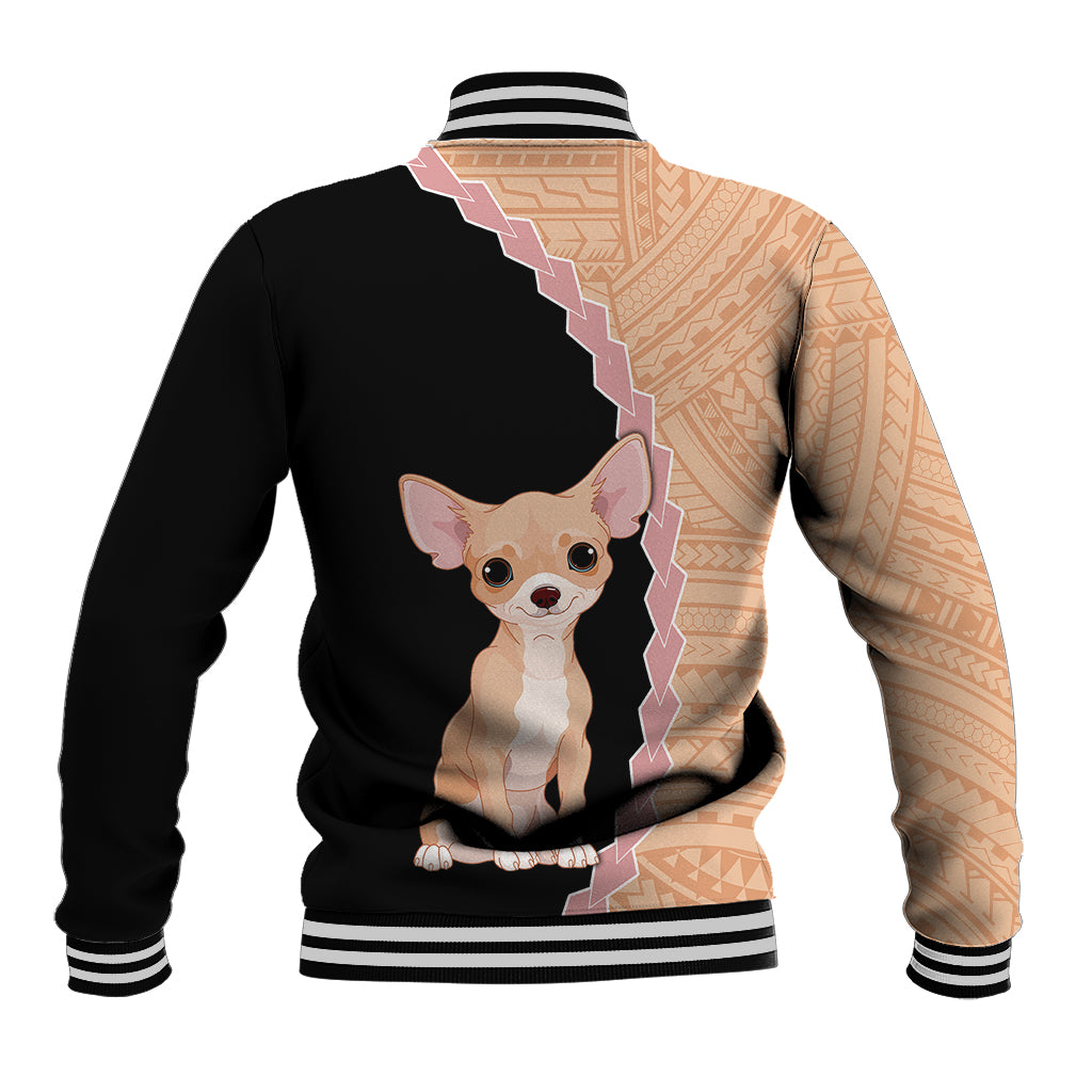Custom Chihuahua Dog Baseball Jacket With Polynesian Tribal Tattoo LT6 - Polynesian Pride