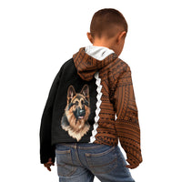 Custom German Shepherd Dog Kid Hoodie With Polynesian Tribal Tattoo LT6 - Polynesian Pride