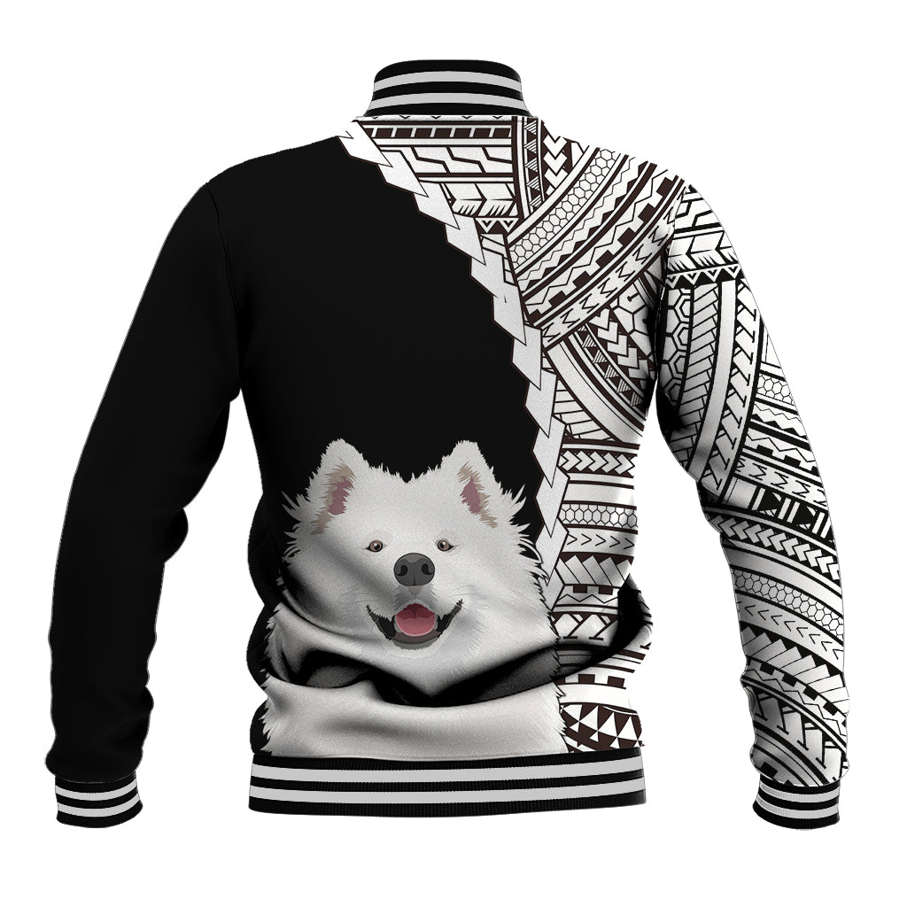 Custom Samoyed Dog Baseball Jacket With Polynesian Tribal Tattoo LT6 - Polynesian Pride