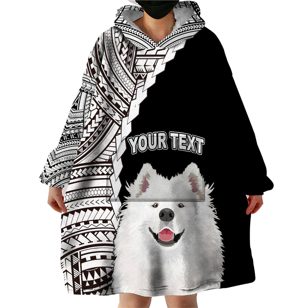 Custom Samoyed Dog Wearable Blanket Hoodie With Polynesian Tribal Tattoo LT6 - Polynesian Pride
