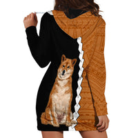 Custom Shiba Inu Dog Hoodie Dress With Polynesian Tribal Tattoo LT6 - Polynesian Pride