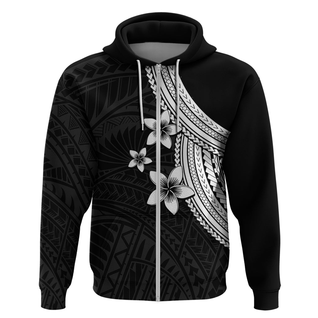Polynesian Hoodie With Plumeria Flower White LT6 - Polynesian Pride