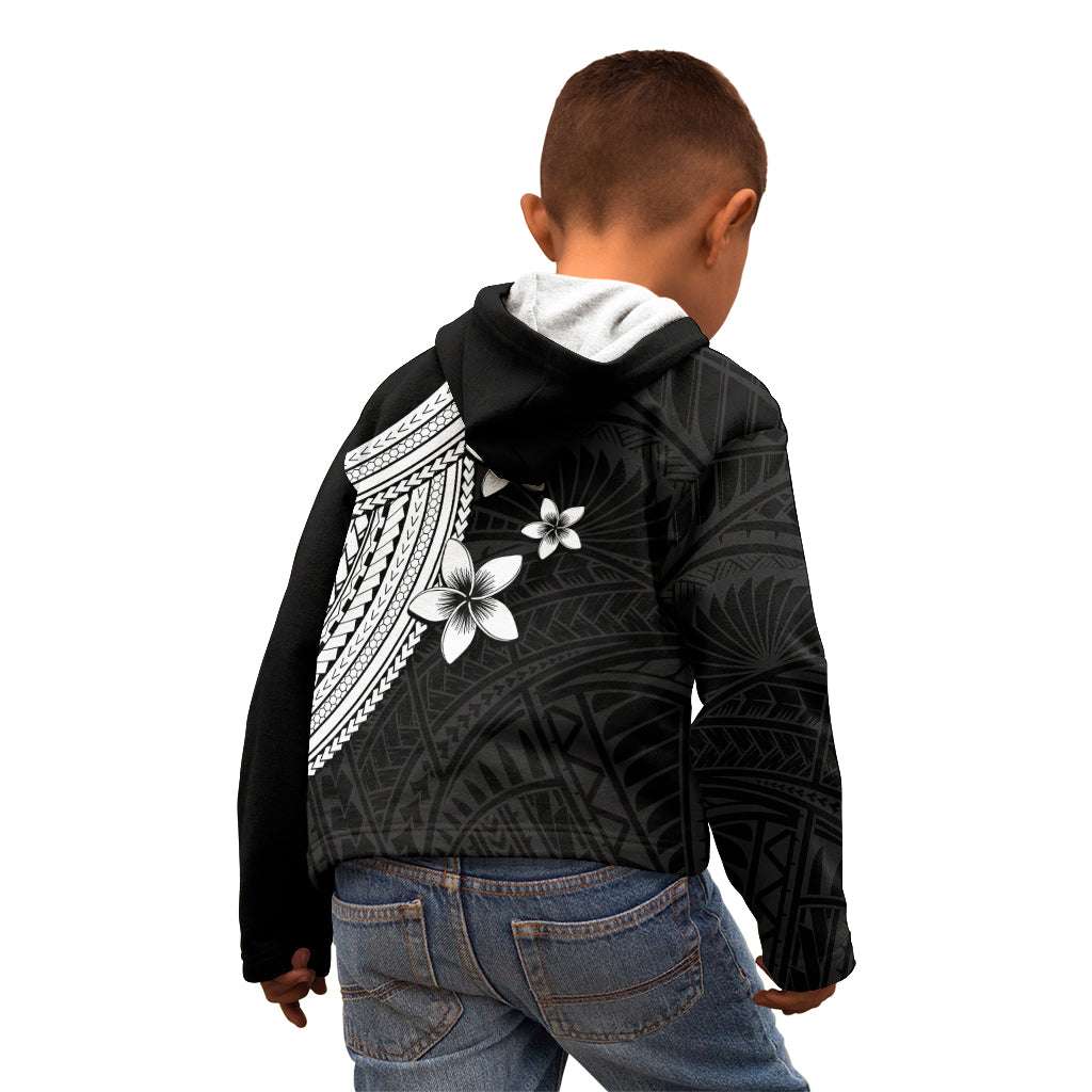 Polynesian Kid Hoodie With Plumeria Flower White LT6 - Polynesian Pride