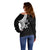 Polynesian Off Shoulder Sweater With Plumeria Flower White LT6 - Polynesian Pride