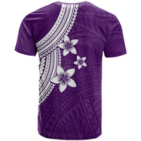 Polynesian T Shirt With Plumeria Flower Purple LT6 - Polynesian Pride