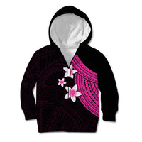 Polynesian Kid Hoodie With Plumeria Flower Pink LT6 Zip Hoodie Pink - Polynesian Pride