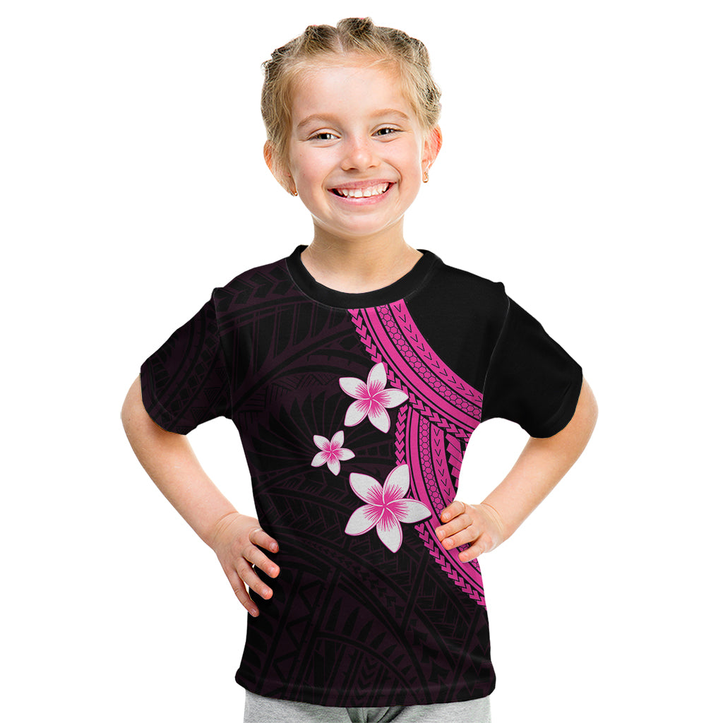 Polynesian Kid T Shirt With Plumeria Flower Pink LT6 Pink - Polynesian Pride