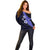 Polynesian Off Shoulder Sweater With Plumeria Flower Blue LT6 - Polynesian Pride