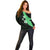 Polynesian Off Shoulder Sweater With Plumeria Flower Green LT6 - Polynesian Pride