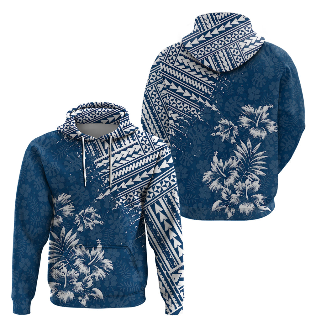 Hawaii Summer Hoodie Mix Polynesian Dark Blue LT6 - Polynesian Pride