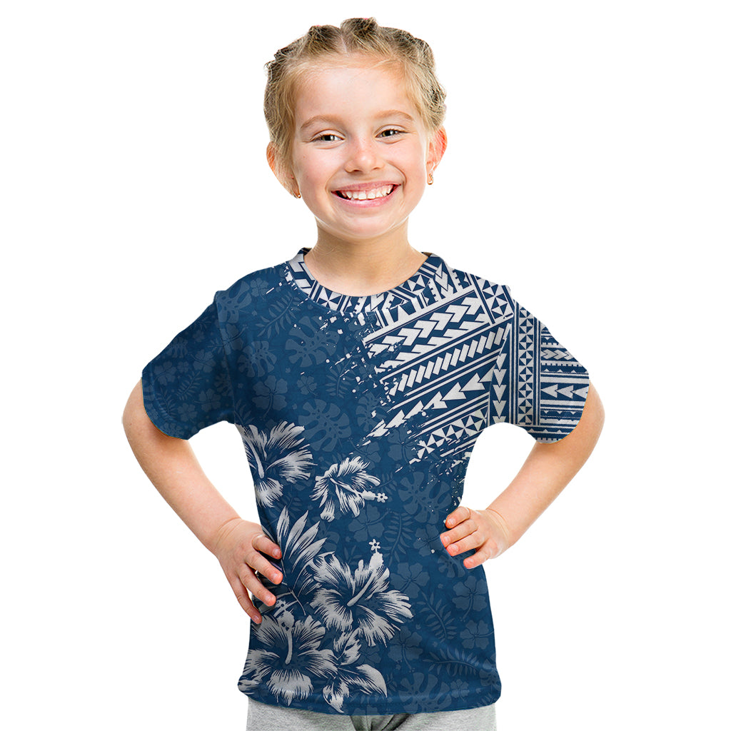 Hawaii Summer Kid T Shirt Mix Polynesian Dark Blue LT6 Blue - Polynesian Pride