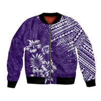 Hawaii Summer Bomber Jacket Mix Polynesian Purple LT6 Unisex Purple - Polynesian Pride