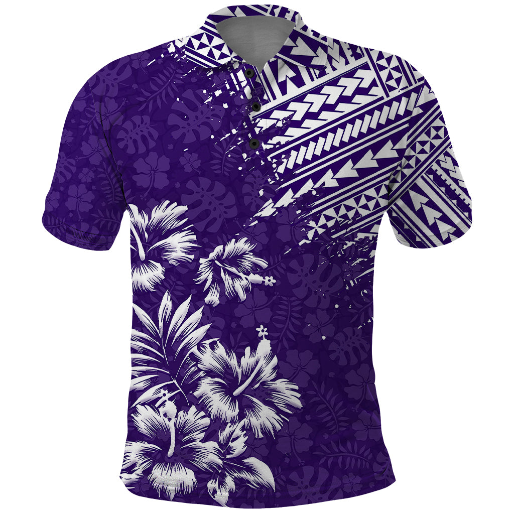 Hawaii Summer Polo Shirt - Mix Polynesian Purple LT6 Purple - Polynesian Pride