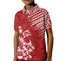 Hawaii Summer Kid Polo Shirt Mix Polynesian Red LT6 Kid Red - Polynesian Pride