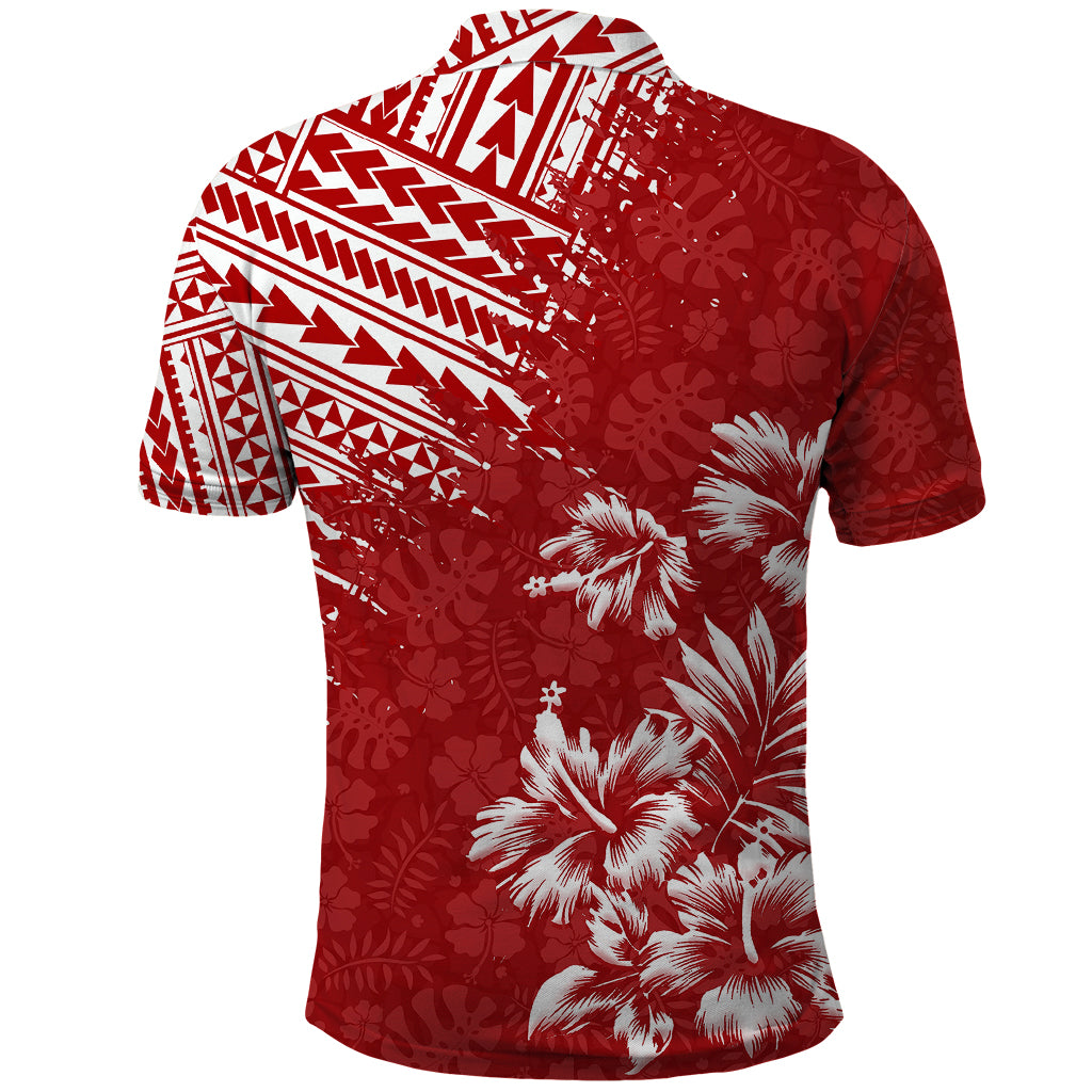 Hawaii Summer Polo Shirt - Mix Polynesian Red LT6 - Polynesian Pride