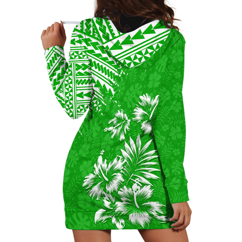 Hawaii Summer Hoodie Dress Mix Polynesian Green LT6 - Polynesian Pride
