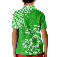 Hawaii Summer Kid Polo Shirt Mix Polynesian Green LT6 - Polynesian Pride