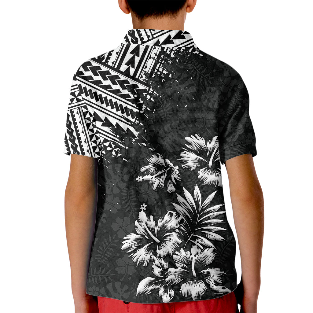 Hawaii Summer Kid Polo Shirt Mix Polynesian Black LT6 - Polynesian Pride
