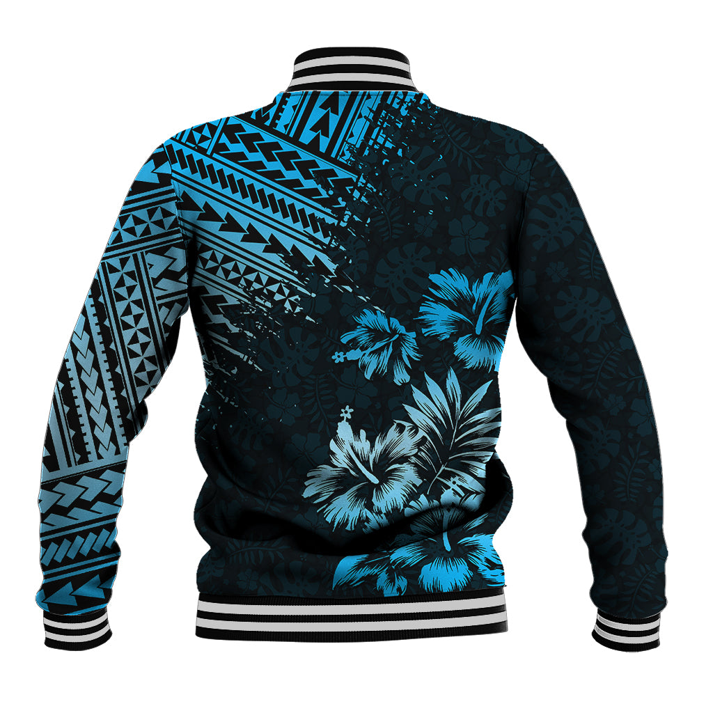 Hawaii Summer Baseball Jacket Mix Polynesian Black-Blue LT6 - Polynesian Pride