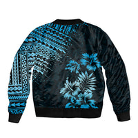 Hawaii Summer Bomber Jacket Mix Polynesian Black-Blue LT6 - Polynesian Pride