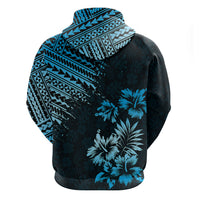 Hawaii Summer Hoodie Mix Polynesian Black Blue LT6 - Polynesian Pride