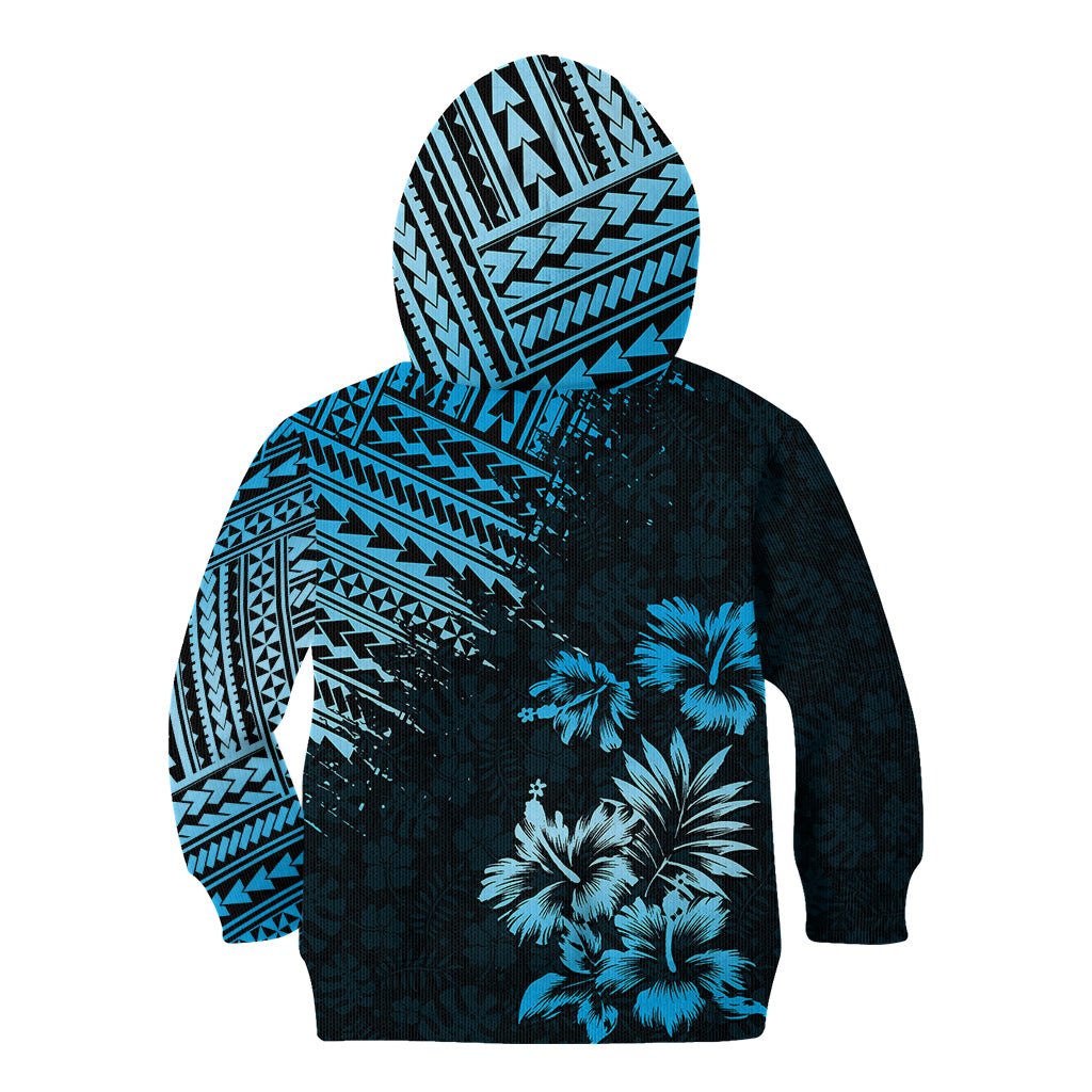 Hawaii Summer Kid Hoodie Mix Polynesian Black-Blue LT6 - Polynesian Pride