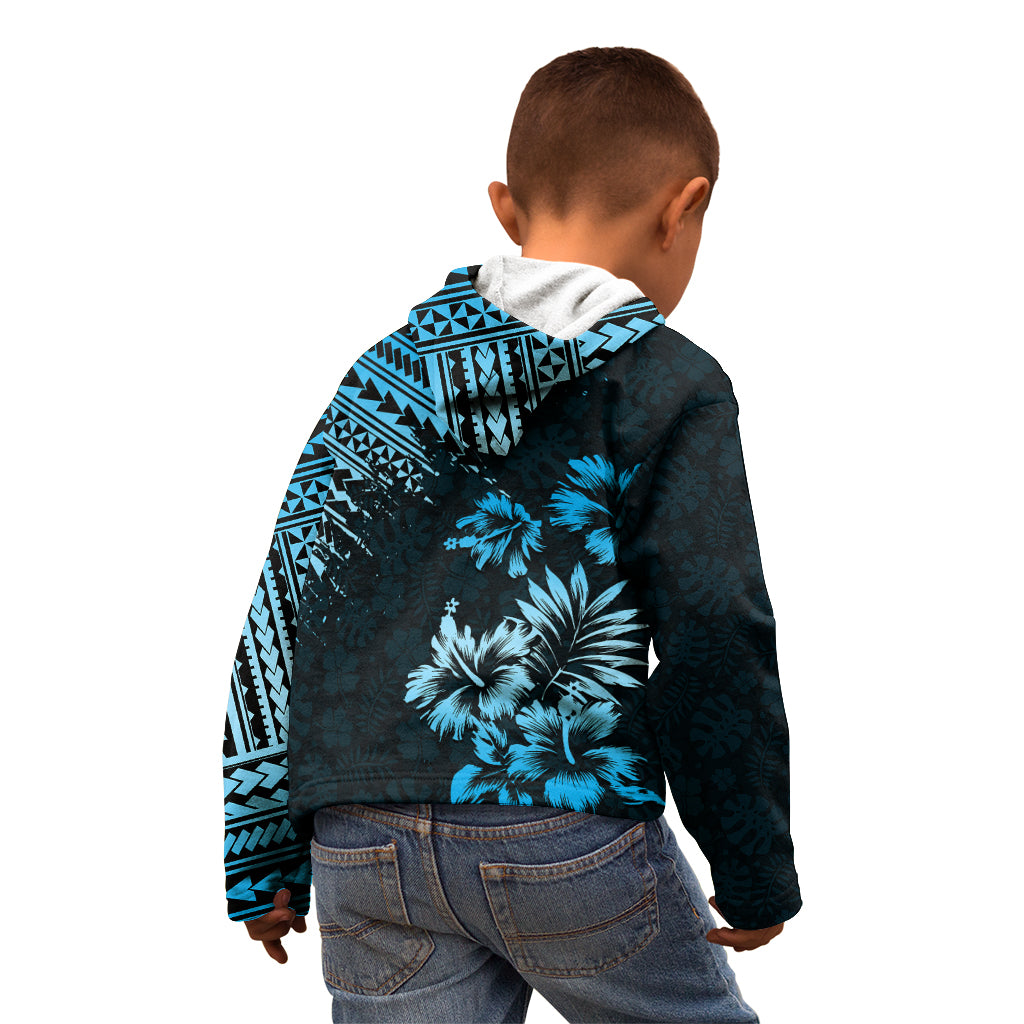 Hawaii Summer Kid Hoodie Mix Polynesian Black-Blue LT6 - Polynesian Pride