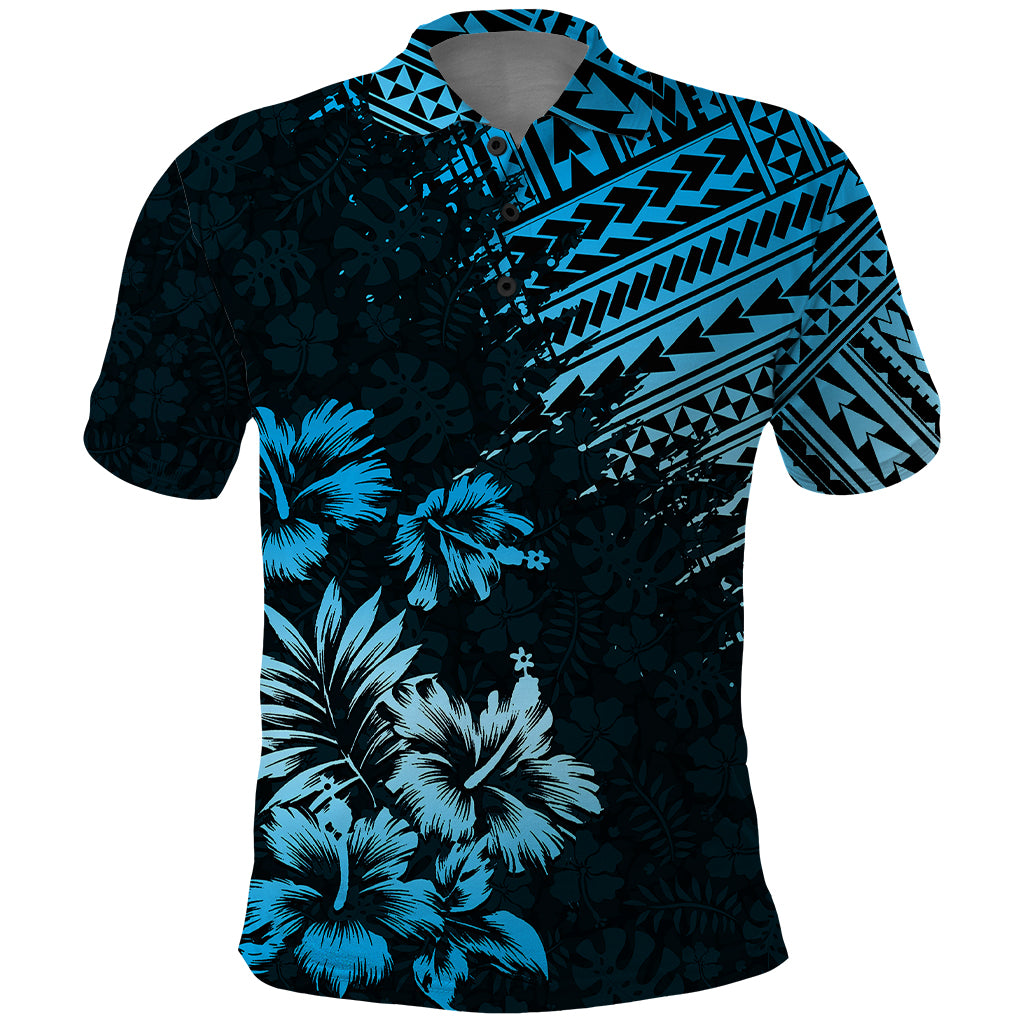 Hawaii Summer Polo Shirt - Mix Polynesian Black Blue LT6 Blue - Polynesian Pride