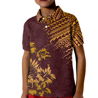Hawaii Summer Kid Polo Shirt Mix Polynesian Brown LT6 Kid Brown - Polynesian Pride